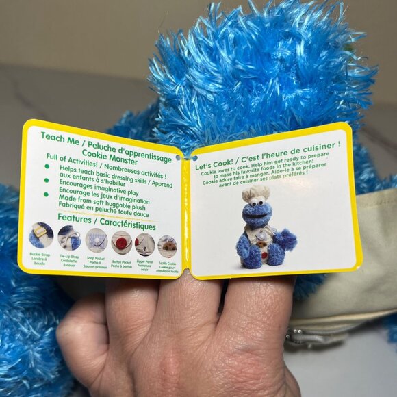 Sesame Street Gund  Teach Me Cookie Monster Chef Stuffed Toy - 15" - Picture 6 of 9